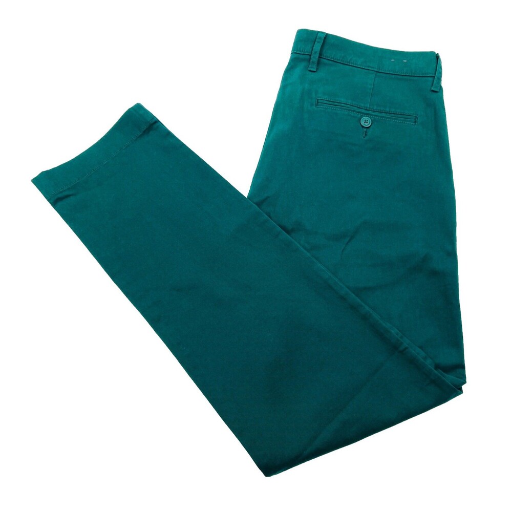 J CREW Mens 32x30 Green 484 Slim Super Soft Cotton Stretch Khaki/Chino Pants